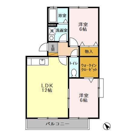 メゾン・プランドール(2LDK/2階)の間取り写真