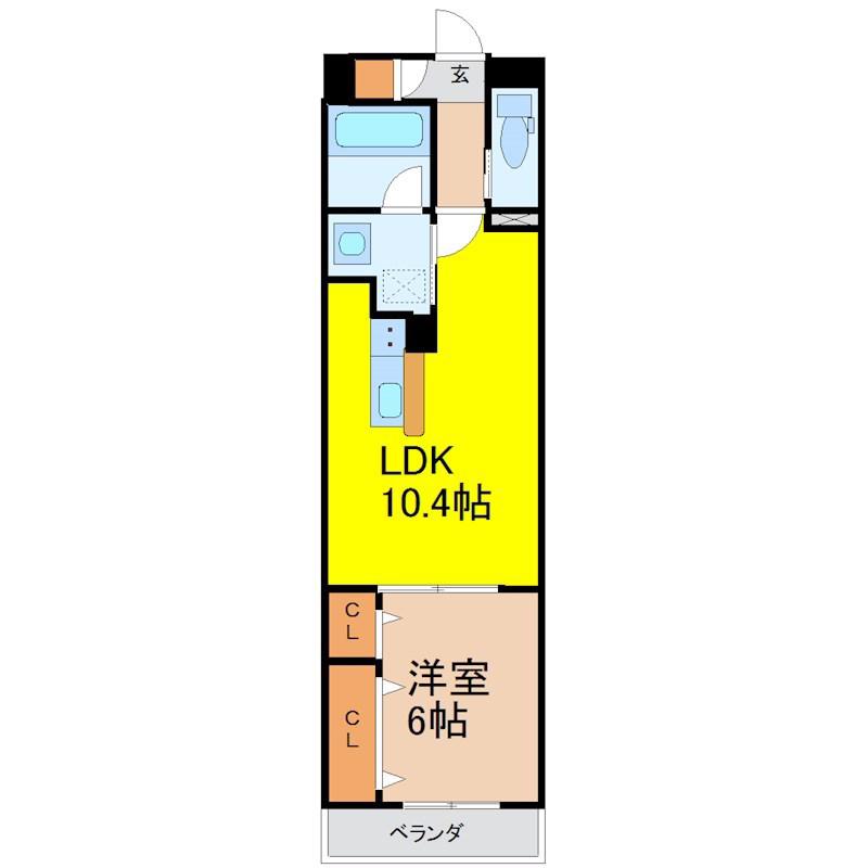 STANZA神村(1LDK/2階)の間取り写真