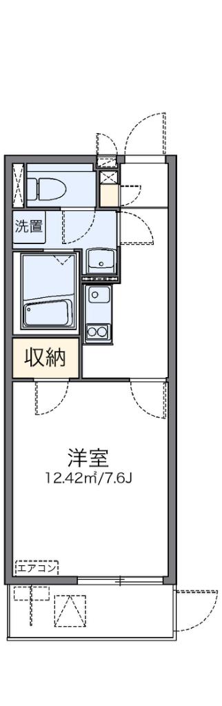 レオネクストリヴィエール武庫川(1K/1階)の間取り写真
