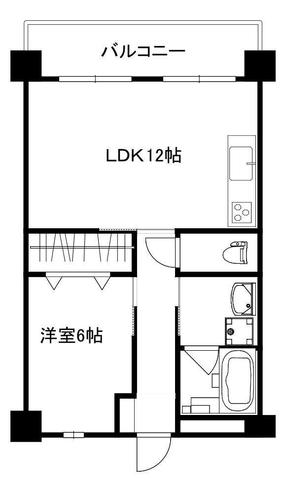 さつきビル(1LDK/1階)の間取り写真