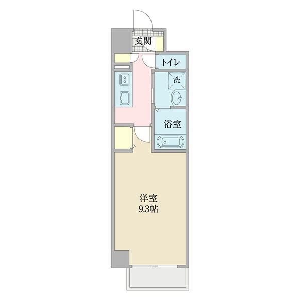 K SMART IMAIKE(1K/9階)の間取り写真