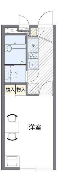 レオパレスOHYATO I(1K/1階)の間取り写真