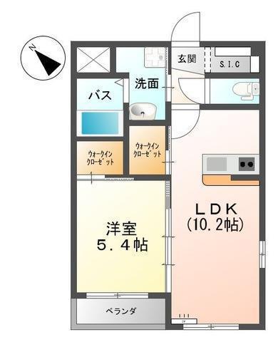 ロングロング東川口(1LDK/1階)の間取り写真