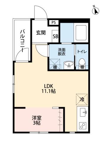 RADIANCE新松戸(1LDK/3階)の間取り写真