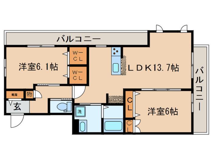 マチダハイツ(2LDK/2階)の間取り写真