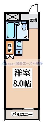 ハイツまき(ワンルーム/1階)の間取り写真