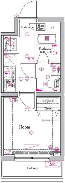AZEST金町(1K/1階)の間取り写真