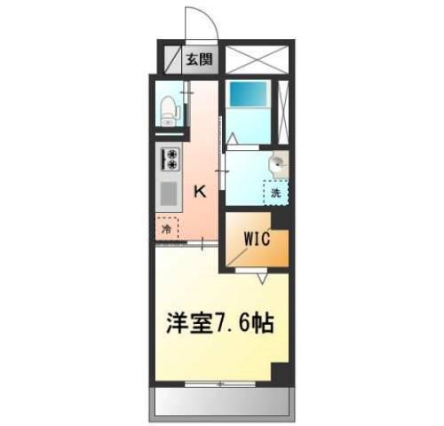ルリアンソール(1K/1階)の間取り写真