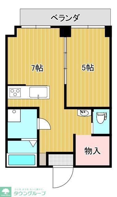 島田建設ビル(1LDK/2階)の間取り写真