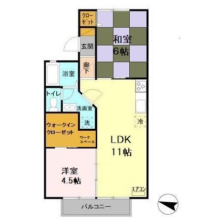 ラフォーレシャンテ(2LDK/1階)の間取り写真