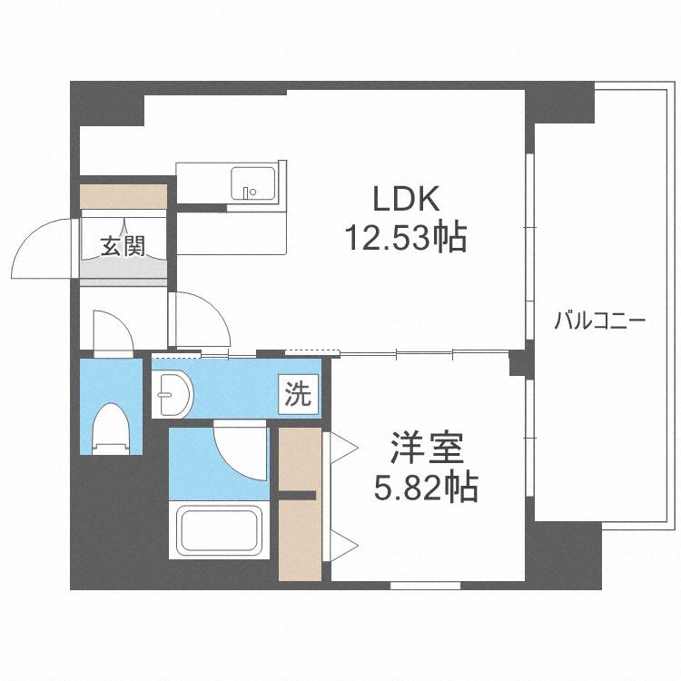 プレジオ難波ウエスト(1LDK/8階)の間取り写真