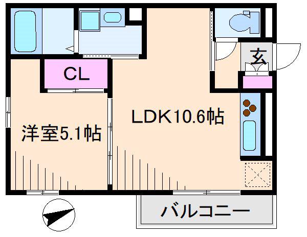 ロイヤルキング(1LDK/2階)の間取り写真