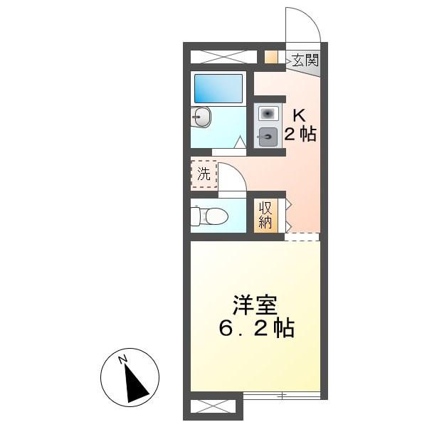 プレゾン(1K/2階)の間取り写真