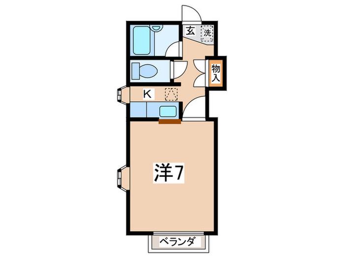 ホワイトヴィラ(1K/1階)の間取り写真