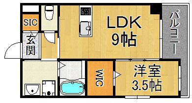 KS COURT西宮北口(1LDK/2階)の間取り写真
