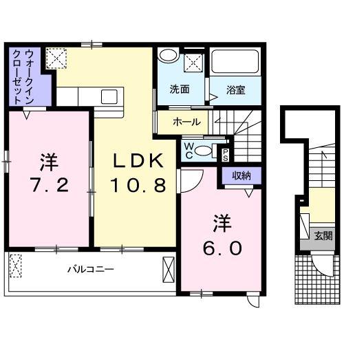 デアグランツA(2LDK/2階)の間取り写真