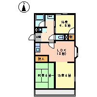 アラカワハイツ(3DK/3階)の間取り写真