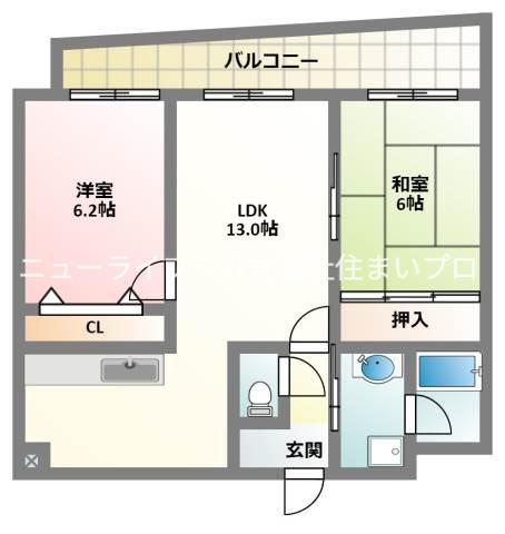 サンクラスタ(2LDK/5階)の間取り写真