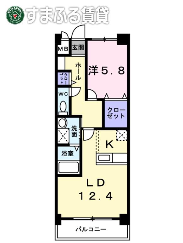 プリンセスガーデン本館(1LDK/4階)の間取り写真