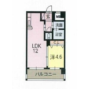 ビュークレスト京町(1LDK/4階)の間取り写真
