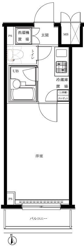 ルーブル高田馬場弐番館(1K/5階)の間取り写真