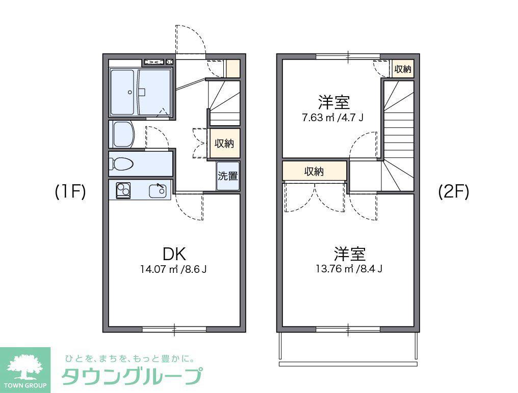 レオパレスエルムウッド(2DK/1階)の間取り写真