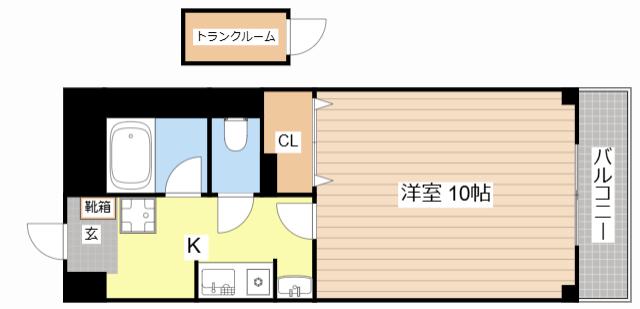 十一屋ブラウンシュガービル(1K/5階)の間取り写真