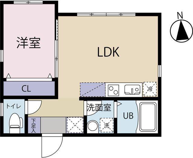 ORBEL(1LDK/1階)の間取り写真