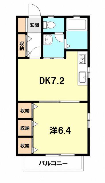 ノゾミハイツ(1DK/2階)の間取り写真