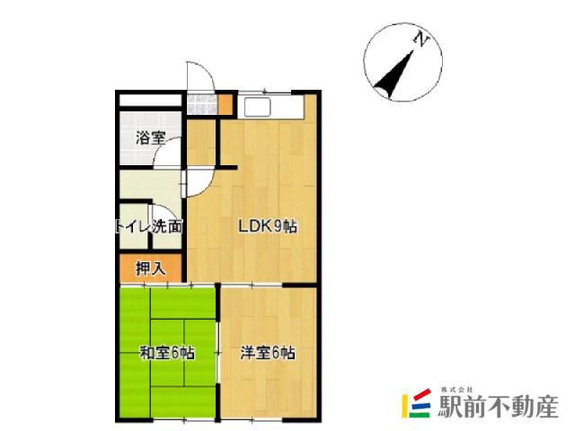 エイトハウスB(2LDK/1階)の間取り写真