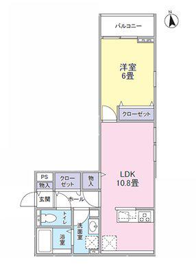 八王子市大塚AP(1LDK/1階)の間取り写真