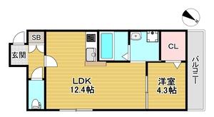フォルモント須磨(1LDK/2階)の間取り写真