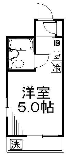 シティコア上野毛(ワンルーム/2階)の間取り写真