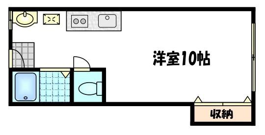 紫野ハイツ(ワンルーム/3階)の間取り写真
