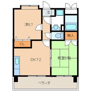 クレイントータス(2DK/3階)の間取り写真