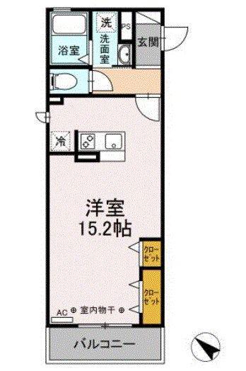 M STYLE(ワンルーム/2階)の間取り写真