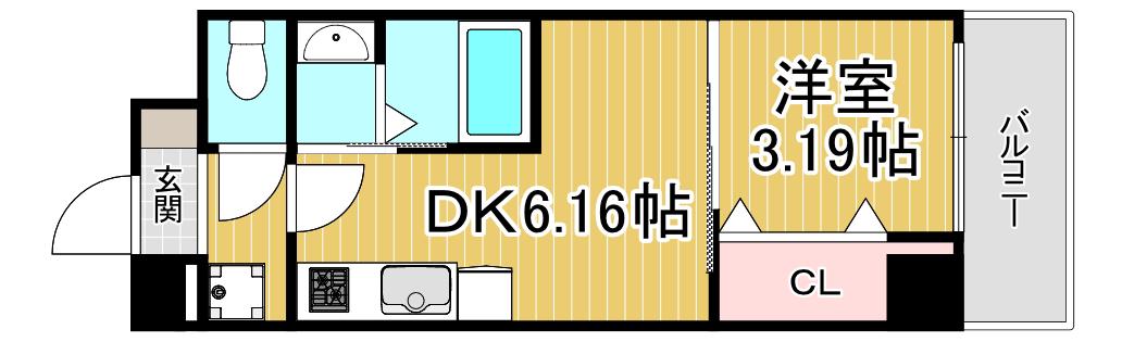 テラJR伊丹(1DK/1階)の間取り写真