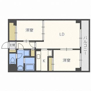 グリーンコート(1LDK/4階)の間取り写真