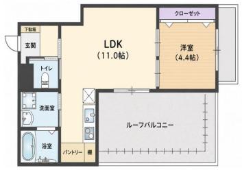 VILLA STAGE 桂川(1LDK/4階)の間取り写真