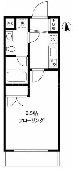 ミテッツァ大森II(1K/3階)の間取り写真