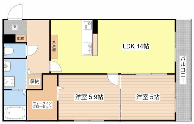 サルビア(2LDK/3階)の間取り写真