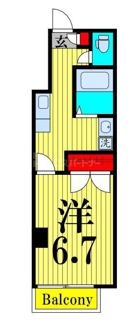 中村ビル(1K/2階)の間取り写真