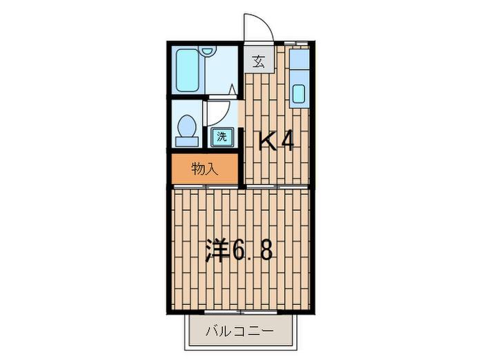 コーポ富士(1K/1階)の間取り写真