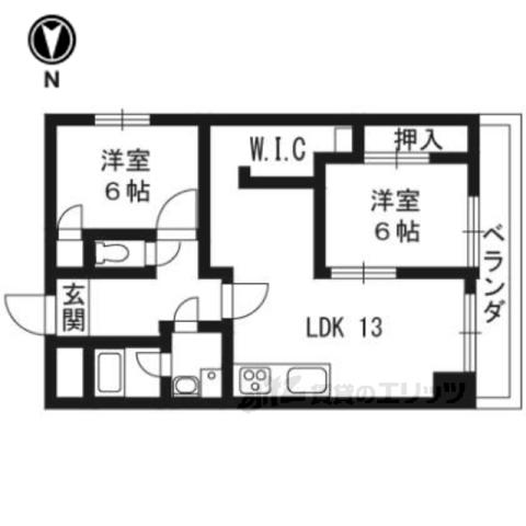 サンフローラ桂(2LDK/5階)の間取り写真