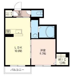 ボヌールカトレア(1LDK/2階)の間取り写真