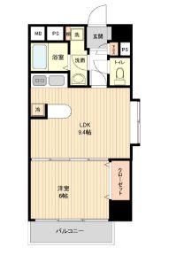 レジディア仙台本町(1LDK/8階)の間取り写真