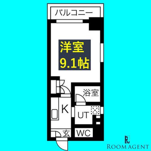 アールズタワー瑞穂運動場西駅前(1K/3階)の間取り写真