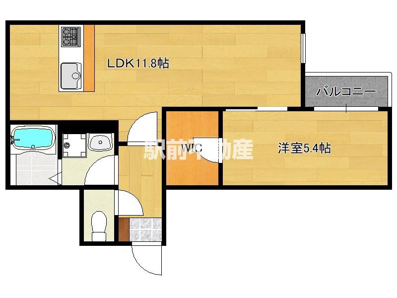 麦野4丁目AP(1LDK/2階)の間取り写真
