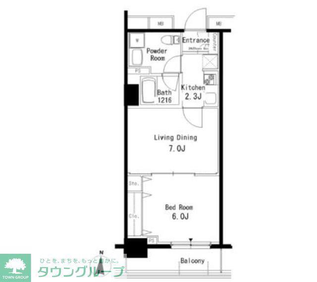 パークアクシス亀戸(1LDK/3階)の間取り写真