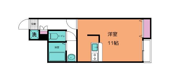 アスコット栄(ワンルーム/1階)の間取り写真